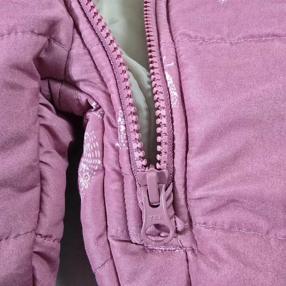 Osh‎ Kosh Bgosh Girl Snow Suit  Pink Butterfly Hand & Feet Covers Sz 6-9 Months